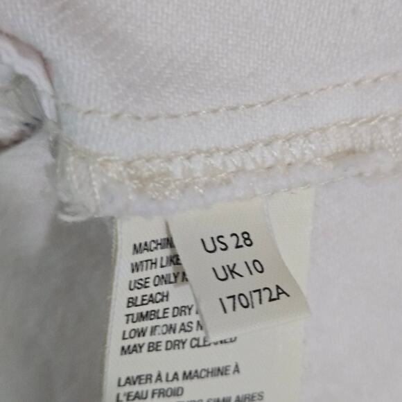 Free People We the Free White Sidecar Cutoff Denim Mini Skirt NEW Women's 28 - Picture 10 of 12